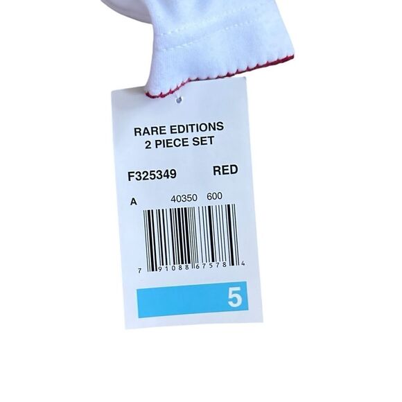 Rare Edition Girl 5 Red Corduroy Jumper Dress Gingham Bow Scotty Dog Appliqué - Picture 4 of 11